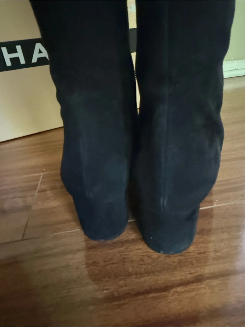 Rochas Black Suede Over-the-Knee Boots